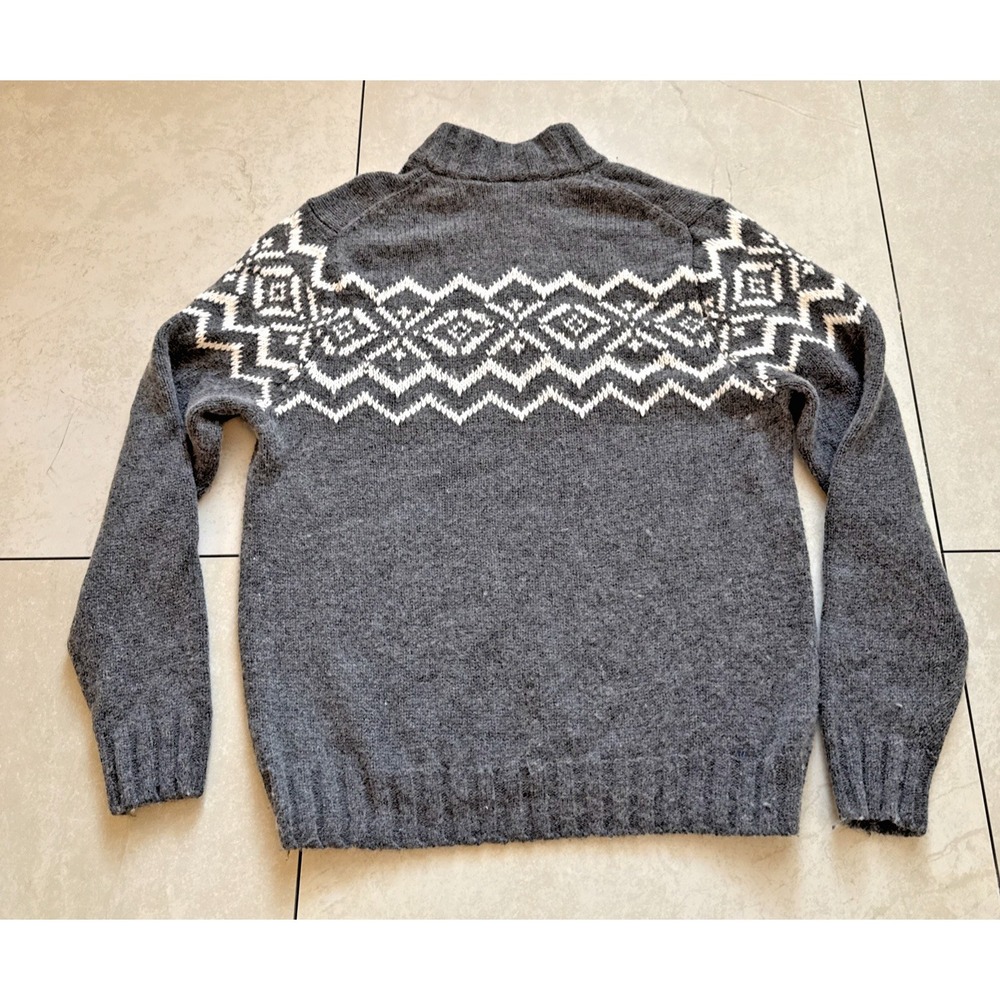 Davis & Squire Gray Nordic Style Yoke Wool Blend Henly Sweater Mens Sz L - Picture 2 of 7